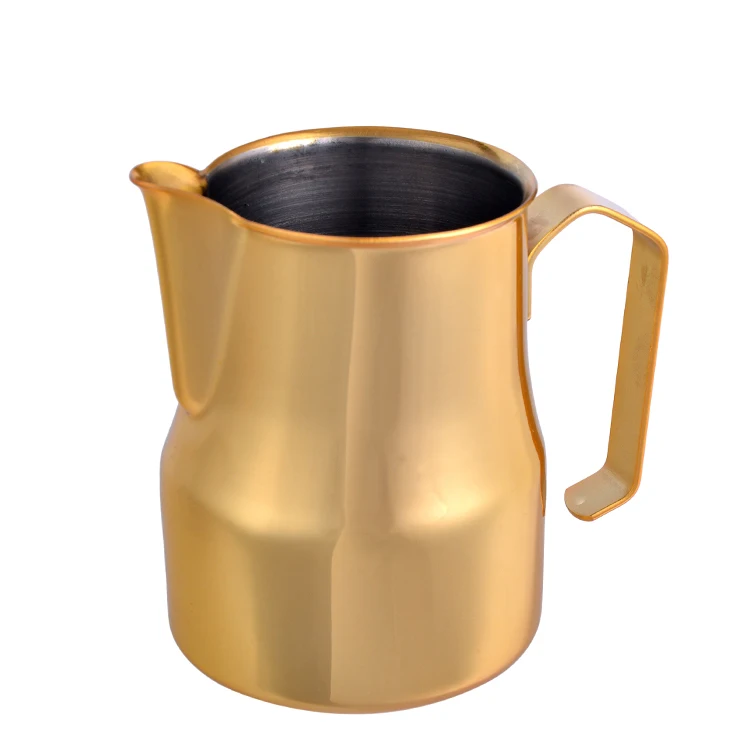 

Stainless Steel Milk Frothing Jug Italian Latte Art Jug Milk Pitcher Frother Cup, Black/gold