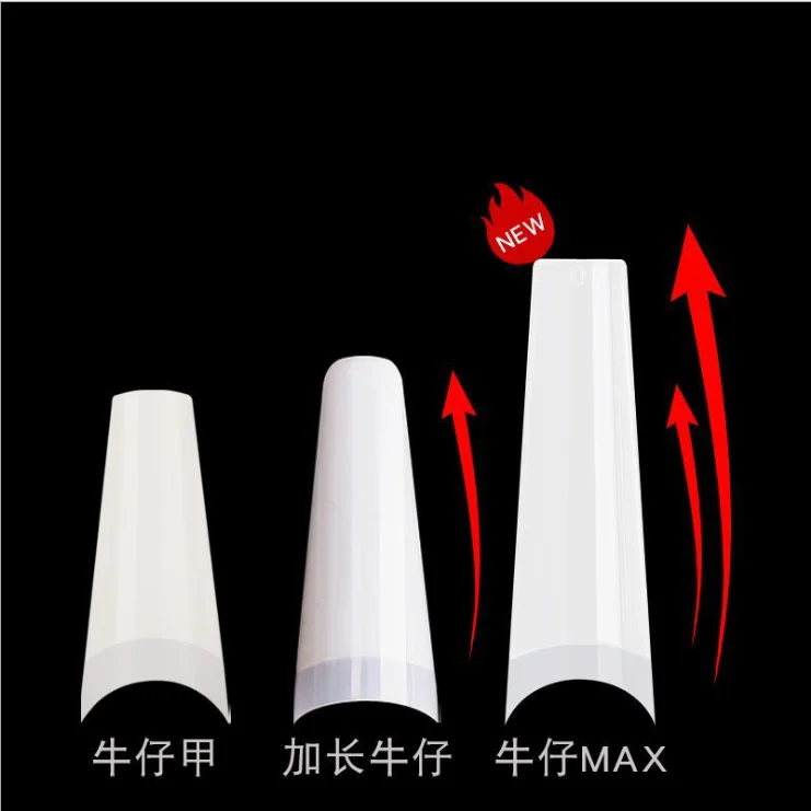 

Wholesale 600pcs/bag French Half Cover Artificial FingerNails New Max Long coffin Nail Tips