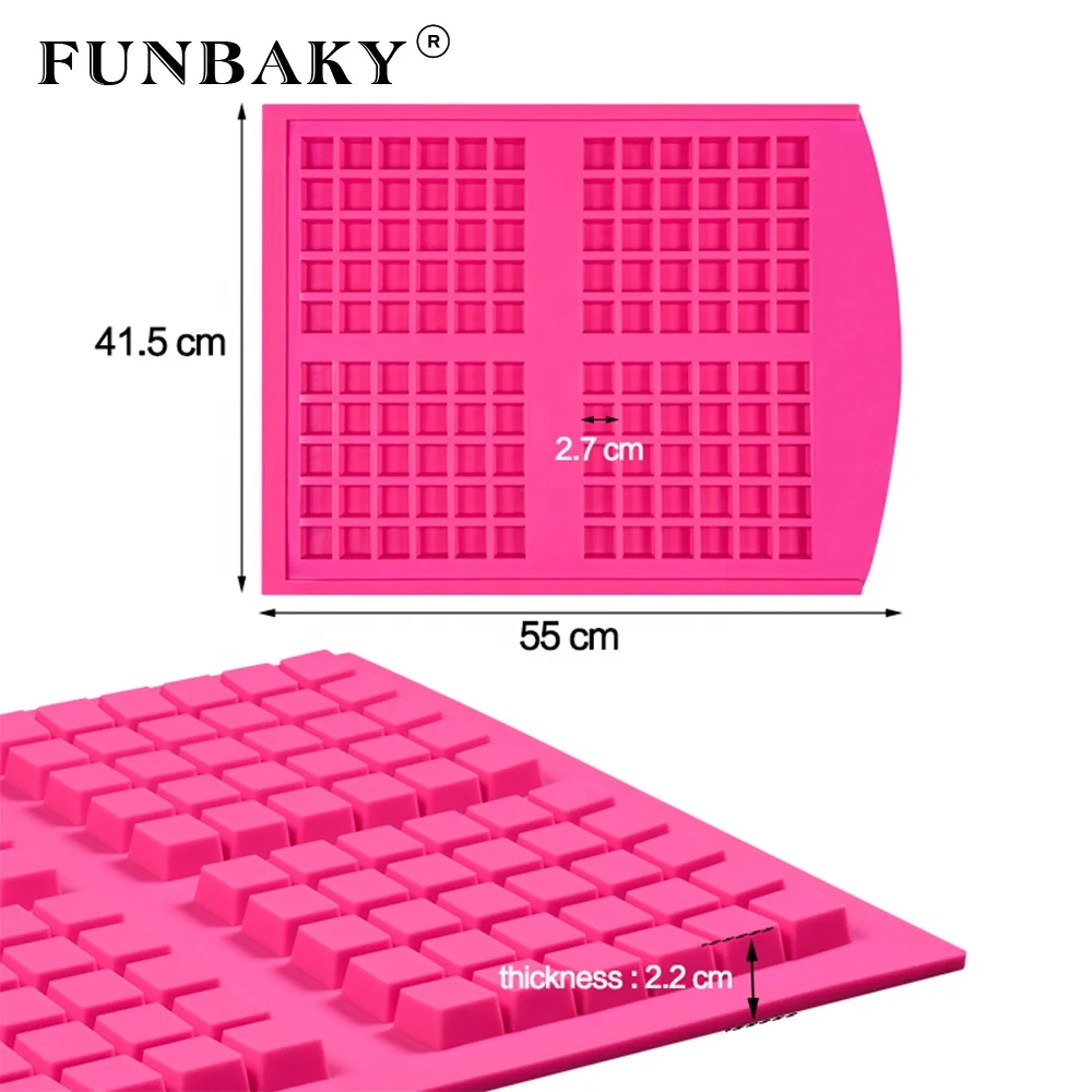 

FUNBAKY JSC2986 Baking tools seen as on TV square shape cake silicone mold cake decorating baking molds, Customized color