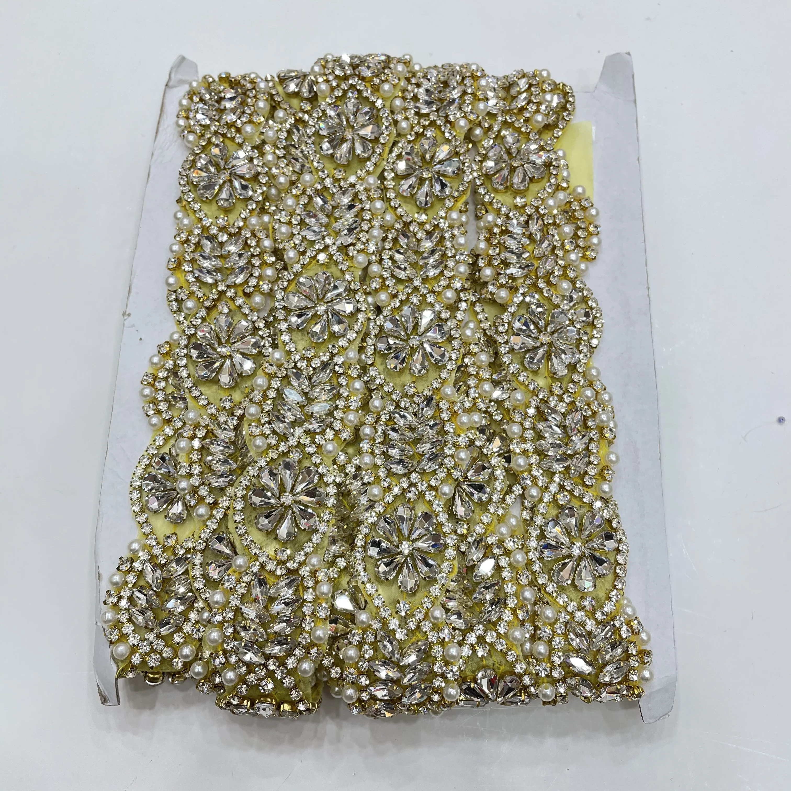 

Wholesale diamond mesh chain elastic rhinestone trim, Customized