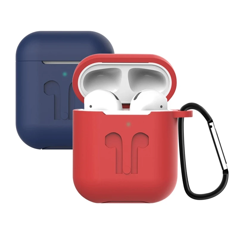 

Shockproof Silicone Case Earphone Protector Sleeve Cover For Apple Airpods Charging Box, Black,white,pink, pink, purple,yellow,navy blue, grey, green