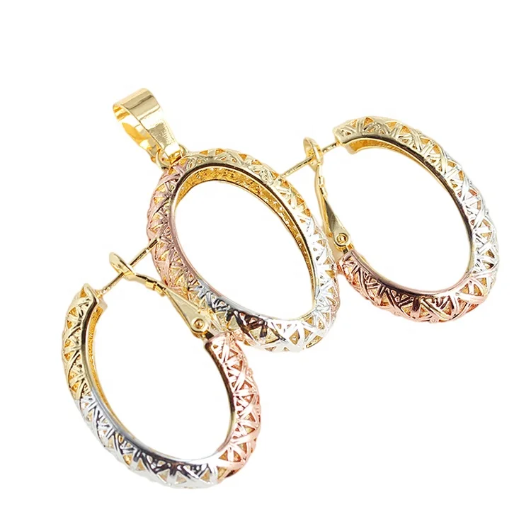 

2021 Hot Sale Luxury Gold Plated Beaded Necklace and Earring Set