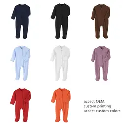 plain baby rompers 100% cotton infant pajamas with