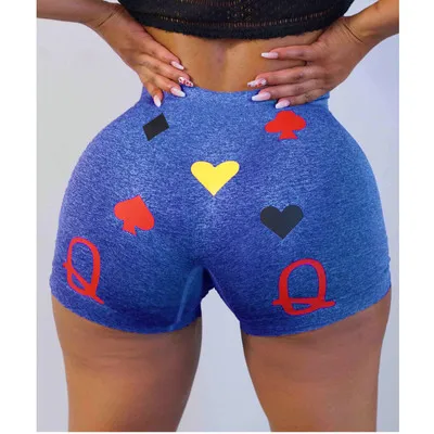 

new design popular accept customized printed high waist women snack shorts, As show