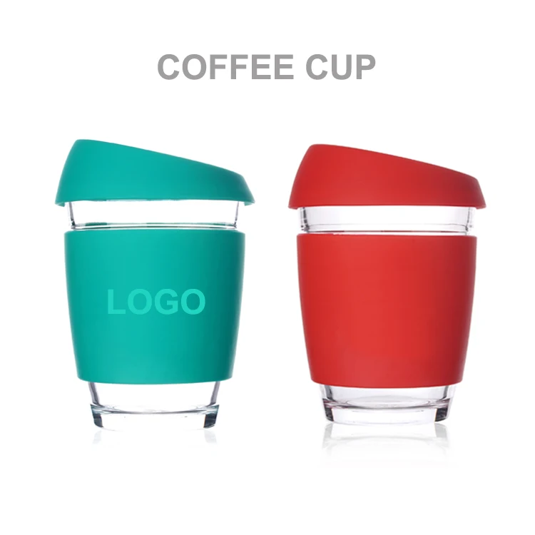 

Hot Selling Wholesale 8oz/12oz Custom Logo Eco Friendly Reusable Coffee Cups With Silicone Lid, Multi colors