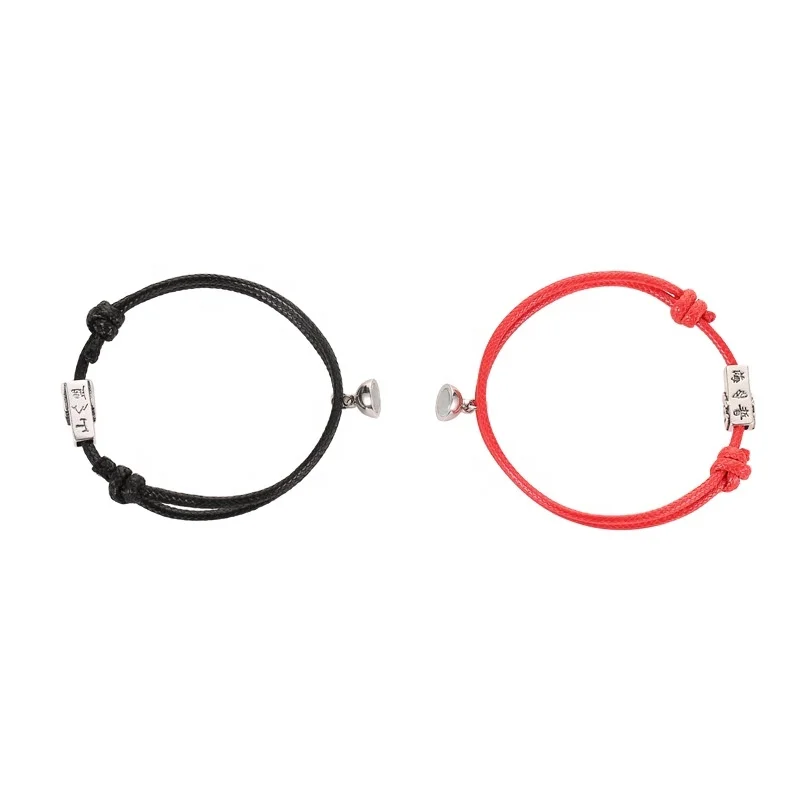 

1 pair Small fresh Mori red/black rope bracelet jewelry A pledge of eternal love couples knitting bracelet