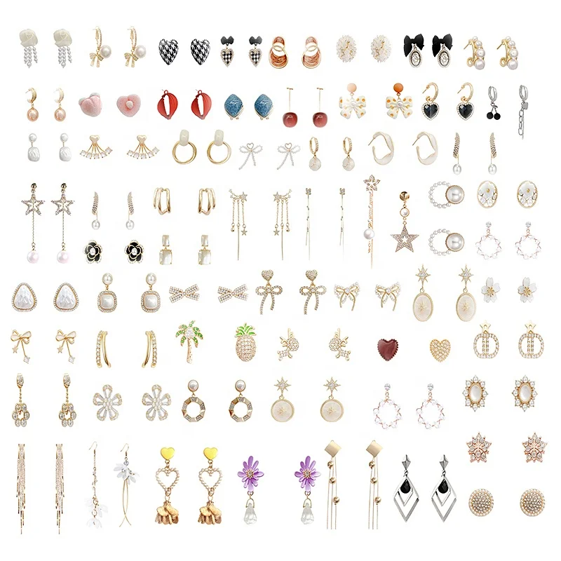 

Best Seller Fashion Pearl Stud Earrings for Women's Multi Style Love Butterfly Animal Rose Gold Drop Dangle Earrings Jewelry Set