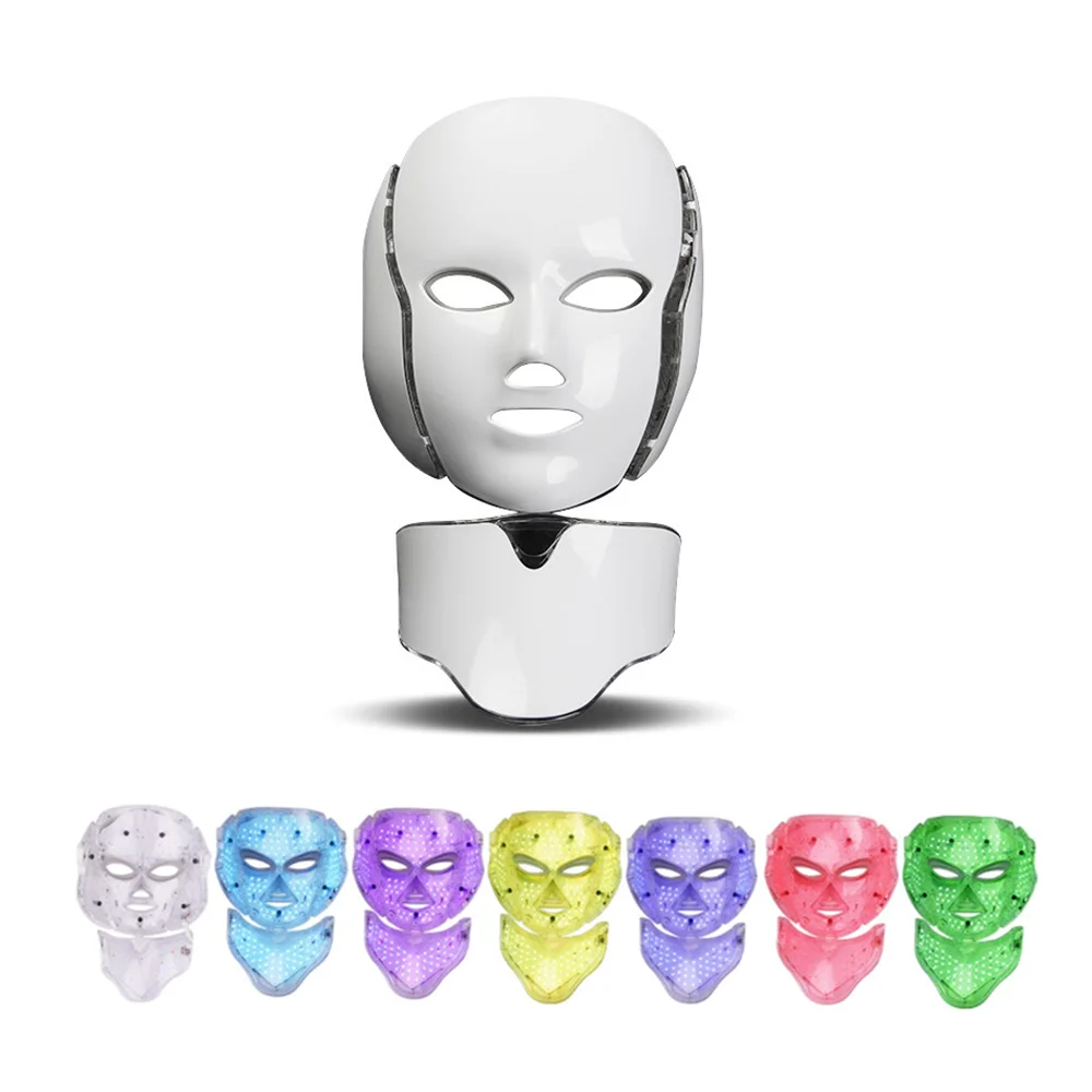 Private Label Anti Aging Face Whitening 7 Color PDT Machine Photon Light Therapy Facial LED Mask for Face and Neck