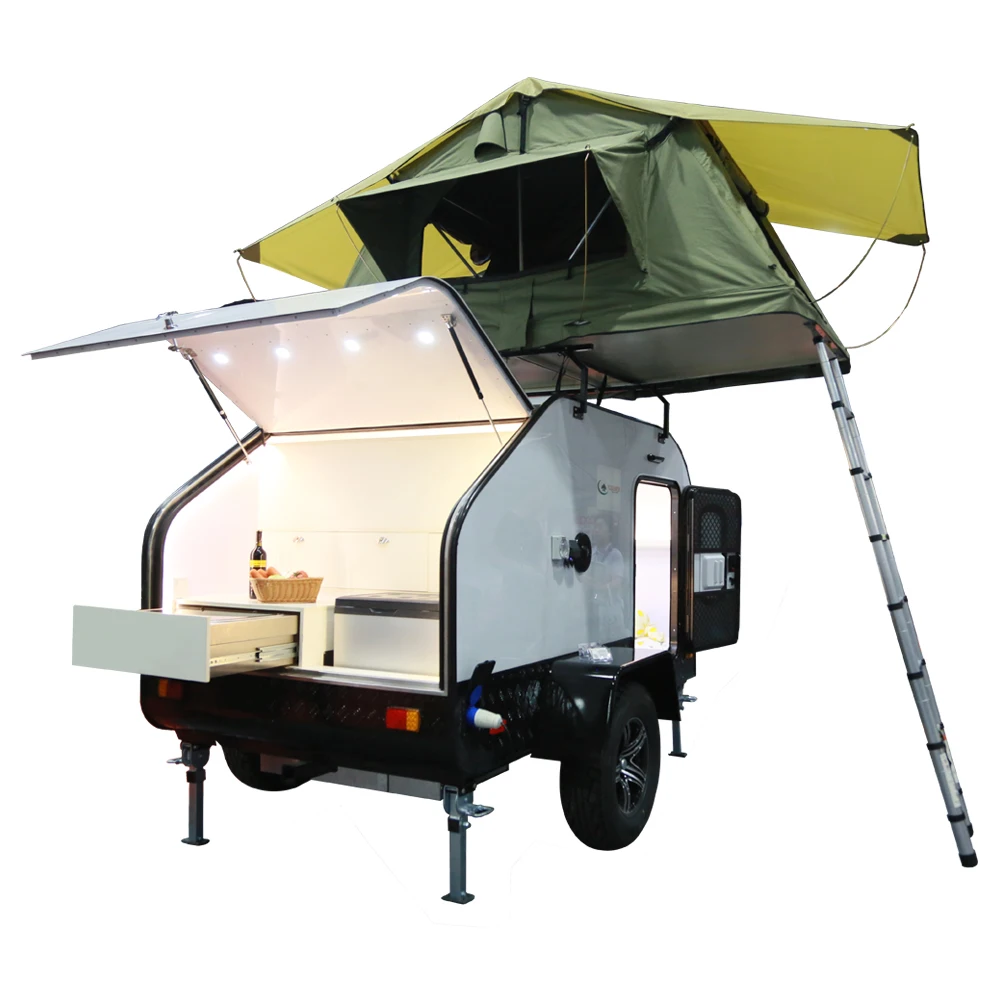 

ECOCAMPOR Australia Off Road small Teardrop Travel Camper Trailer Direct from Manufacturer, White(oem)