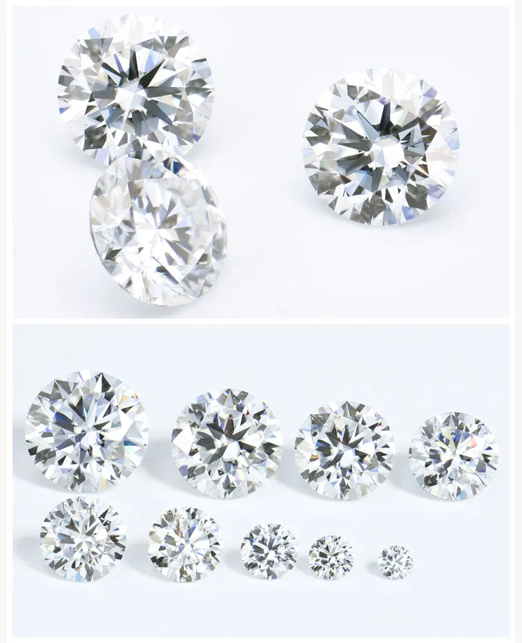 

Top Quality D Color White Round Brilliant Cut Loose Moissanite