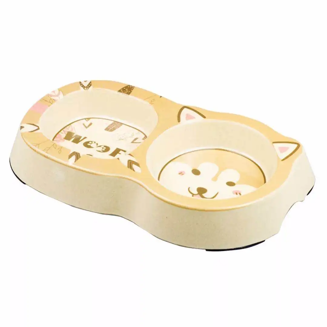 

Pet Product Pet Bowl Cartoon Pattern Bamboo Fiber Bowl for Dogs and Cats Non Slip Dog Bowl Easy to Clean