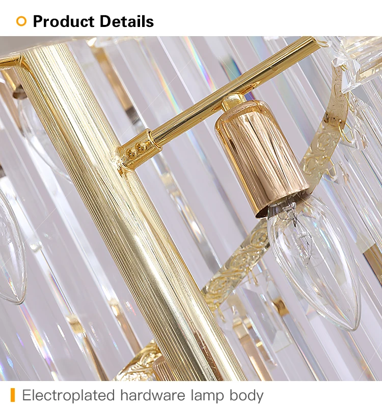 New Design Living Room Crystal Lights Villa Lobby modern staircase chandelier(WH-NC-86)