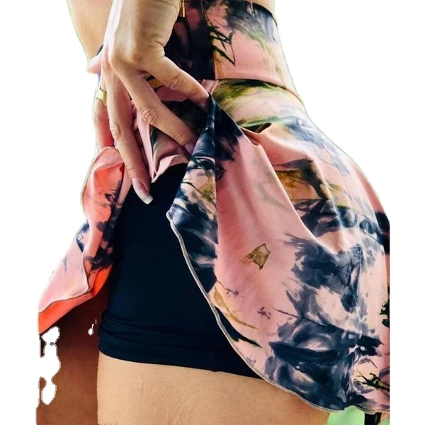 

Breathable Women Apparel Running Leggings Sexy Tie-dye High Waist Sports Skirt Shorts Yoga Fitness Pants, Pls see the color column