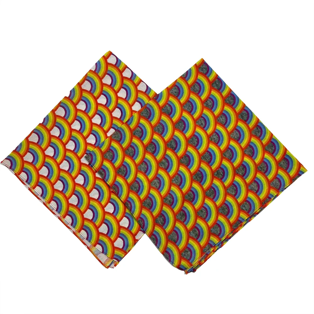 Factory Wholesale Double Print Square Bandanas Custom Logo Cotton Polyester Design Fashionable Cartoon Style for Party Use