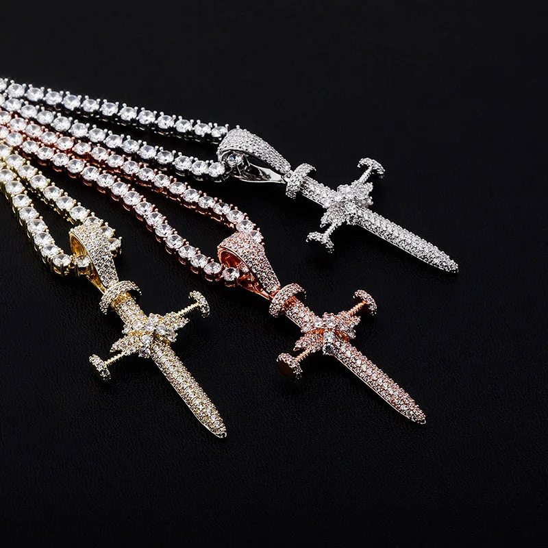 

Hot selling Hip Hop Jewelry Gold Silver Full Diamond AAA Cubic Zirconia Cross Pendant, Silver/gold/rose gold