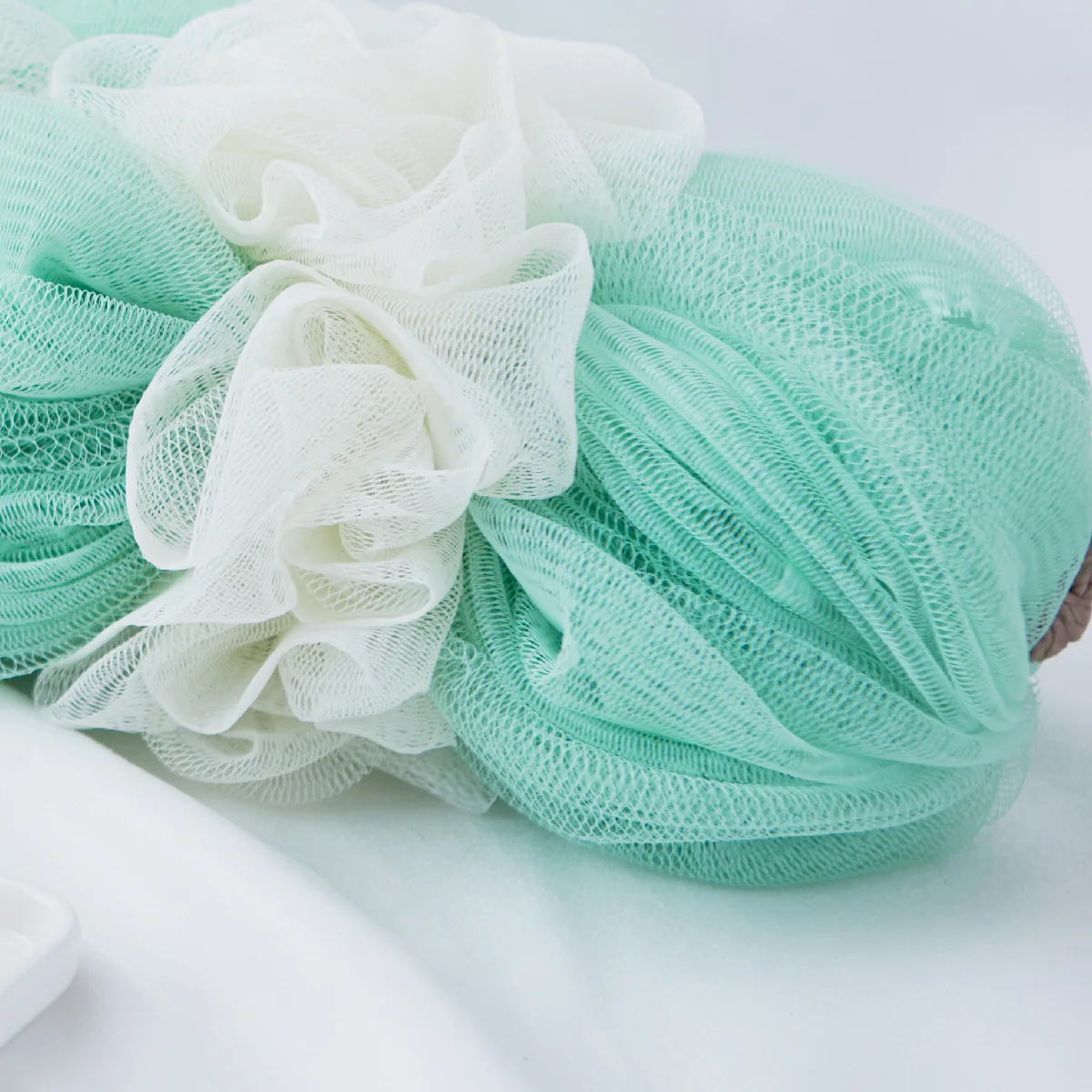 Exfoliating Bath Sponge Shower Pouf Loofah Back Mesh Strap Skin Washer