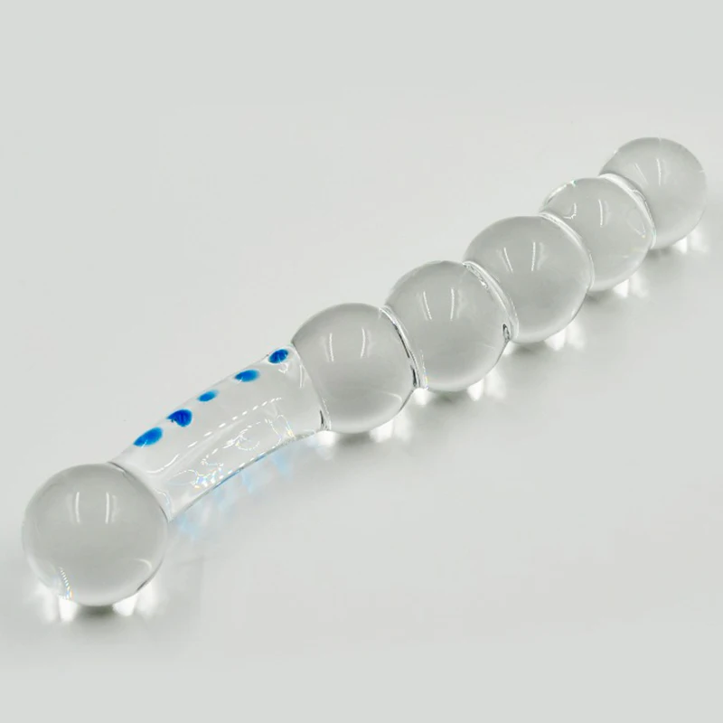 33mm glass Crystal beads anal dildo artificial penis female butt plug adult masturbate sex toy for women men