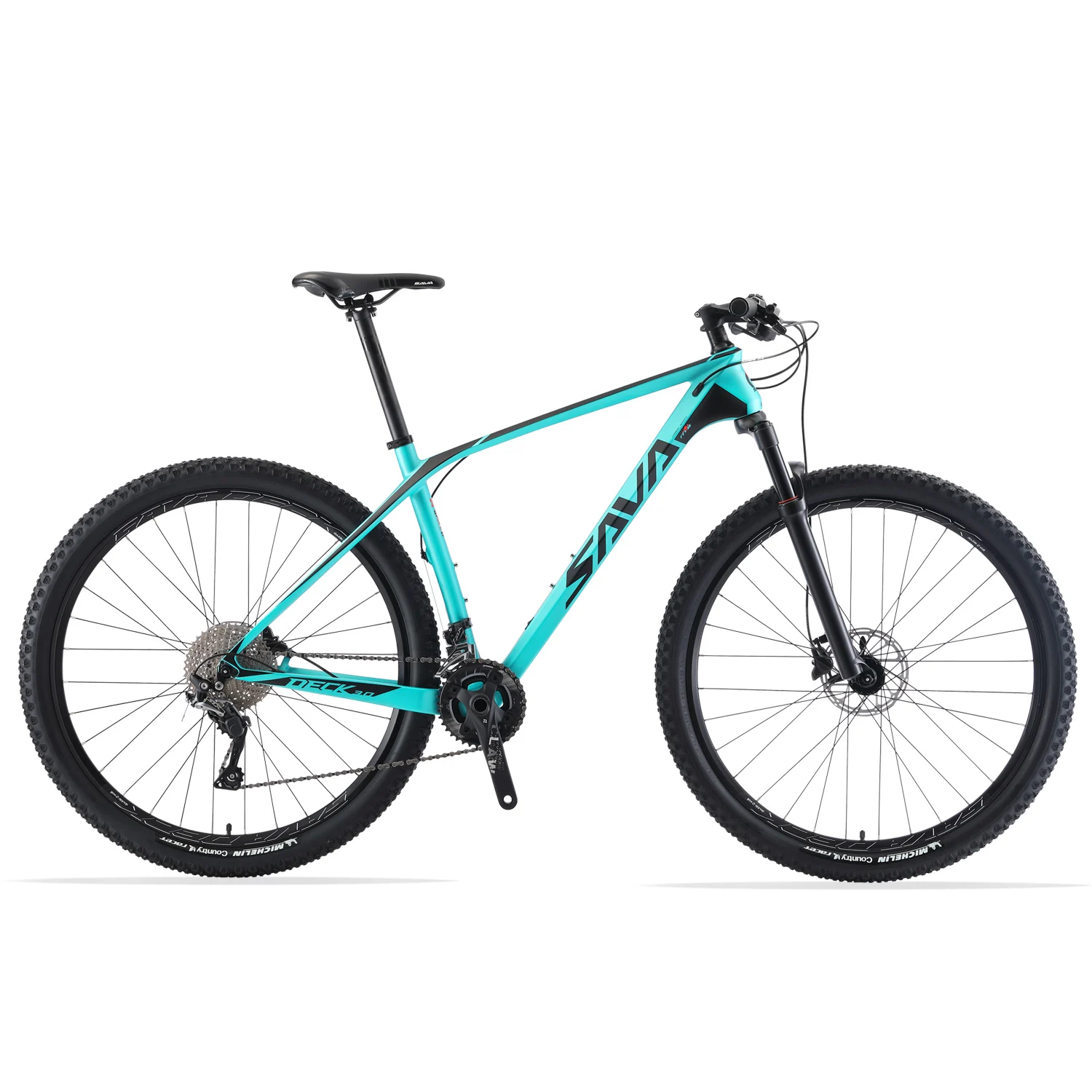 

New Design SAVA DECK 6.0 Lightweight 29 inch Carbon Fiber Mountain Bike 30 Speed Disc Brake MTB Bicycle, Black blue/black white/black yellow