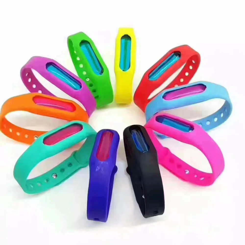 

Hot Sales Waterproof Silicone Mosquito Repellent Bracelet Band Outdoor Mosquito Repellent Wristband for Adults Kids, Multicolor