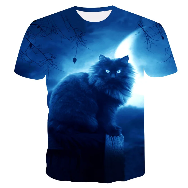Huan Gli Uomini Più Il Formato Giochi Per Bambini Gatti 3d Stampa T Della  Camicia Di Poliestere Maglia Manica Corta Gatti 3d Stampa T Shirt - Buy 3d  T Shirt,T Shirt,3d T