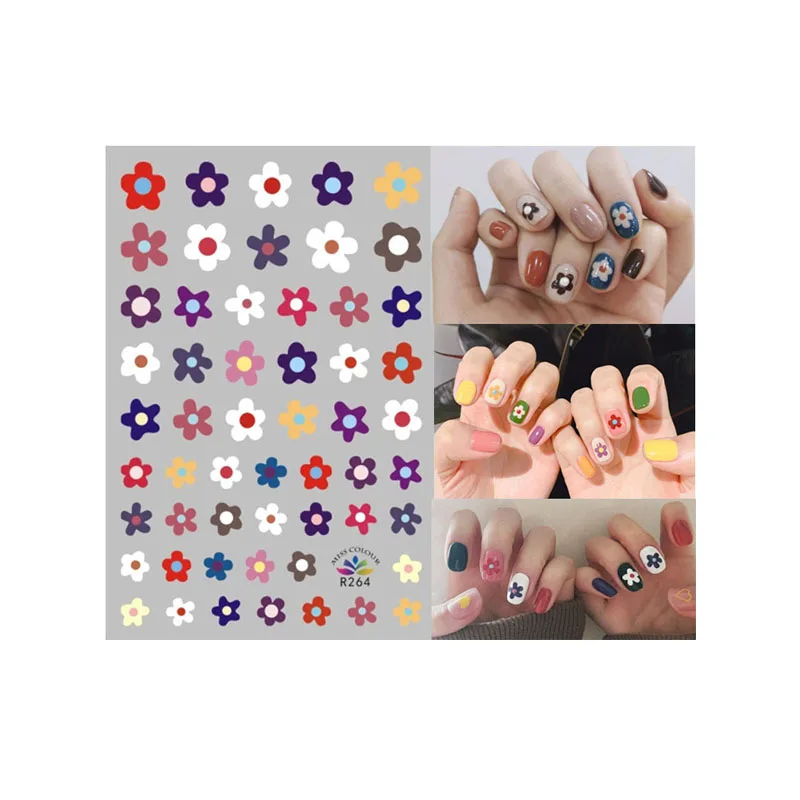 

Hot Selling Korean Style Nail Art Sticker Ultra-thin Colorful Flower Smiley Heart Leopard Stripes Twelve Constellations Stickers