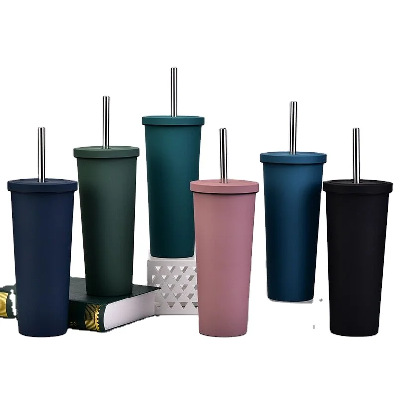 

Amazon hot sell stainless Steel 24 oz Tumblers Double Wall Insulated sublimation blanks tumbler With Lids And Straws, Customized colors acceptable
