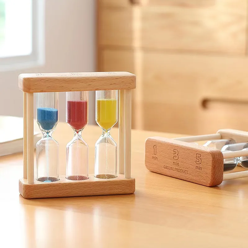 

Wholesale factory manufacture retro color cylindrical wooden hourglass