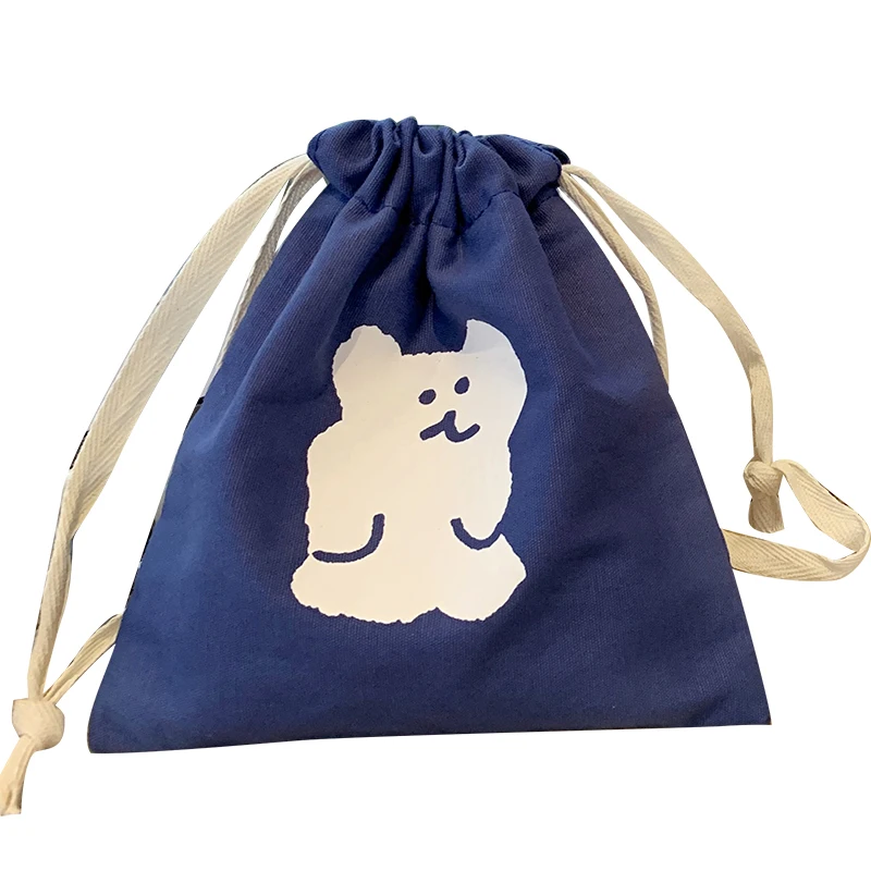 

W&G Travel Wash bag Bear Canvas Cosmetic Organizer Women Storage Pouch Cute Makeup Toiletry Travel Bag, Blue,orange