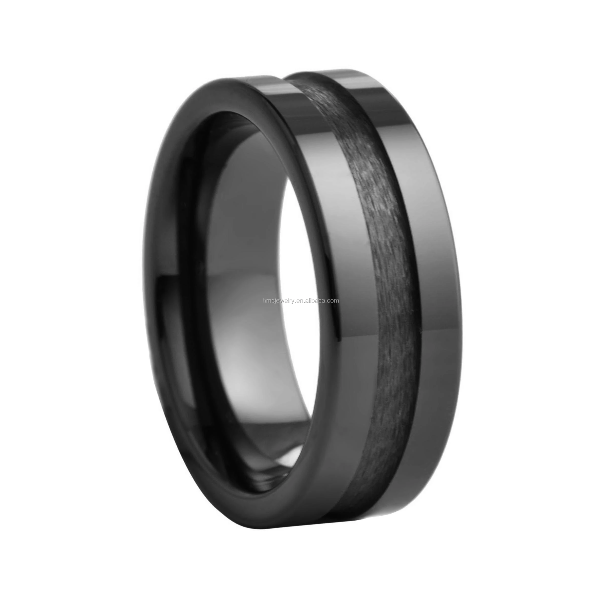 Black Ceramic Ring Blank Ring Grooved For Inlay - Buy Ceramic Ring ...