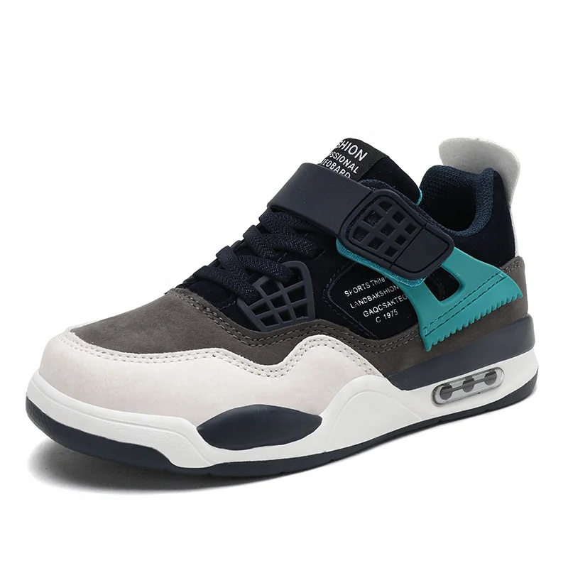 

Wholesale Children School Sports Casual Shoes Colorful Boys Girls School Sneakers, Blue/grey/orange