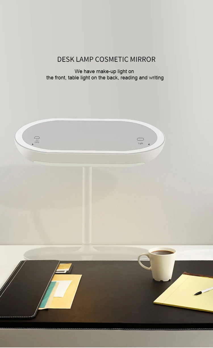 Hot Sell 360 Degree Rotating LED Lighting Table Lamps Usb Rechargeable Charger Touch Sensor Makeup Mirror