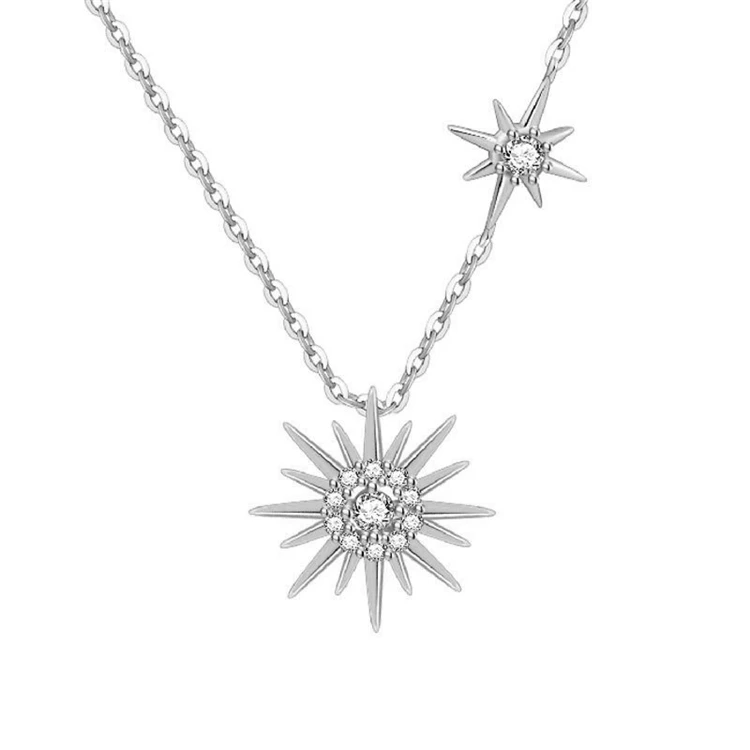 

Luxury Real 925 Sterling Silver Pendant Necklace Jewelry Women Ladies Female Bridal Engagement Wedding Necklaces