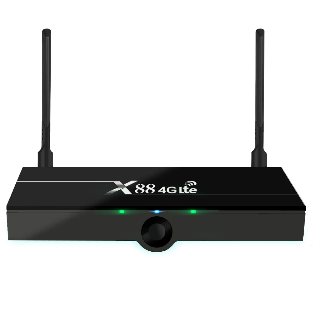 

Android 9.0 TV Box X88 4G Lte Antenna RK3328 2+16GB 4G Lte Android TV Box with 3G 4G Sim Card, Balck