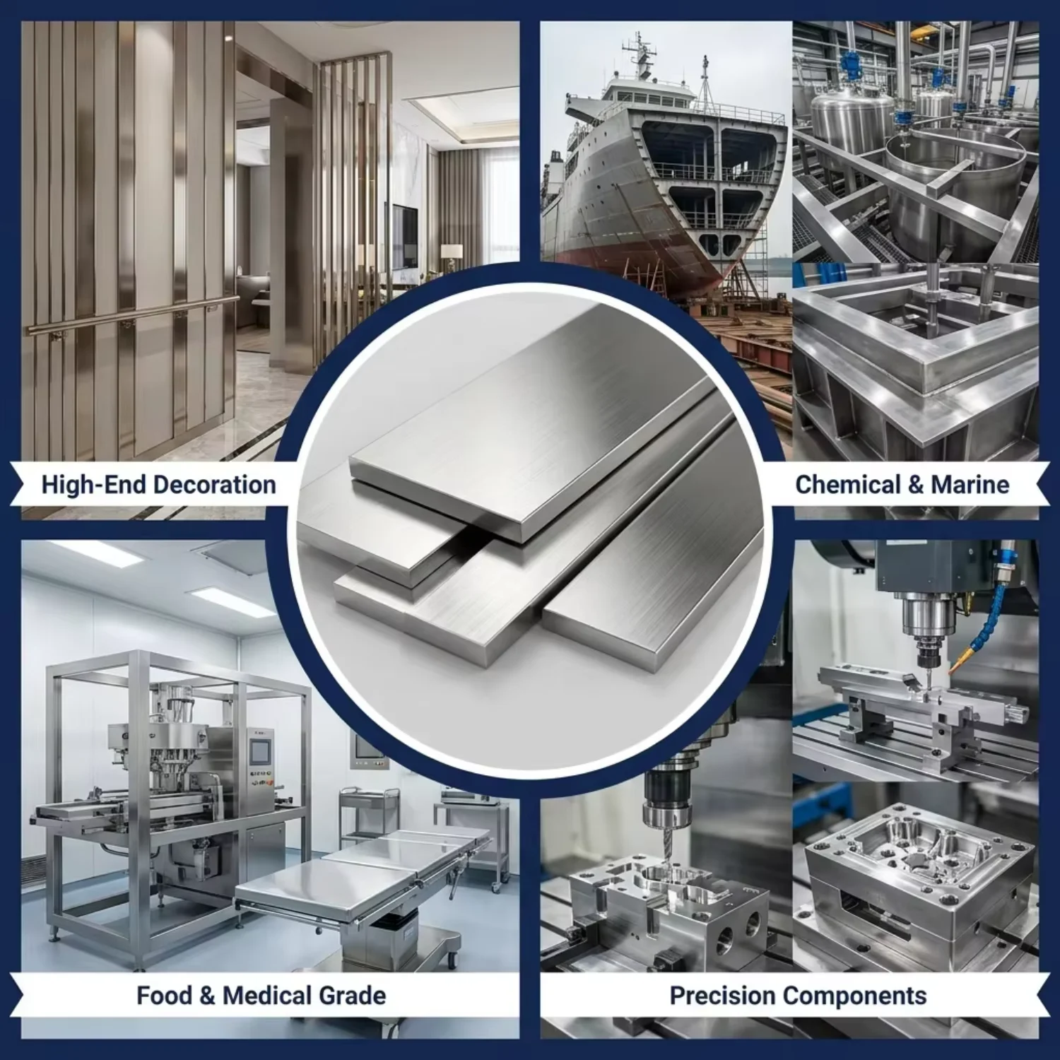 304 316 Stainless Steel Flat Bar 15x3mm 20x4mm 25x5mm for Furniture Frame Factory Price