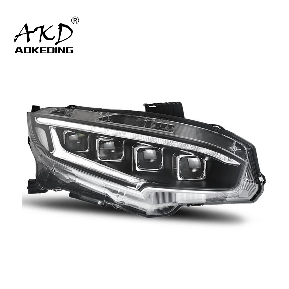 

Car Styling Head Lamp for Civic headlights 2015-2020 Civic X LED Headlight Bi LED Projector Lens Animation DRL Signal Lamp