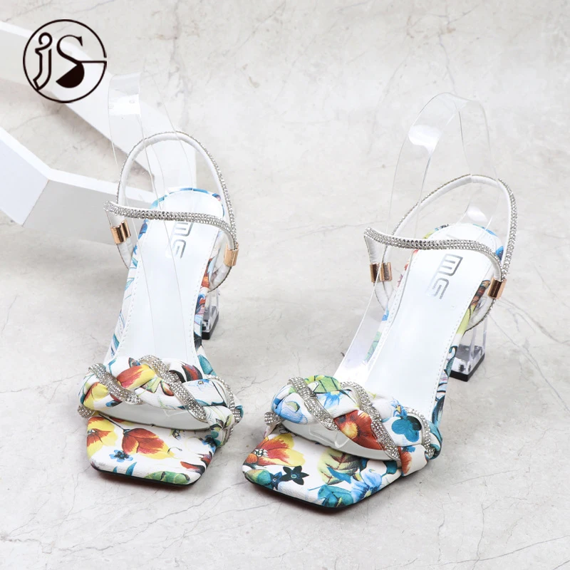 

Fashion Print Design hot sale women's high heel shoes comfortable and durable girl's sandals sexy women's slippers