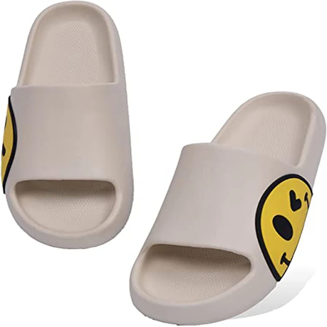 

smiley face slipper sandal for girls boys EVA Anti-Slip indoor & outdoor women men slippers open toe house casual slides slipper