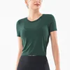 Back Hollow Solid Women Yoga Sportswear Top Shortsleeve Custom Top Wholesale Clothing With Tied Straps