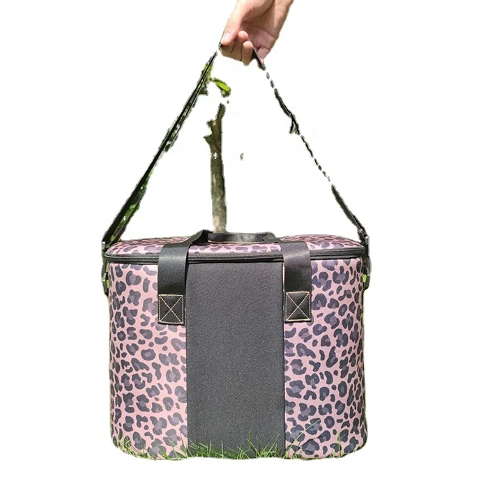 

Wholesale Fashion Solid Beach Neoprene Insulated Leopard Cooler Bag