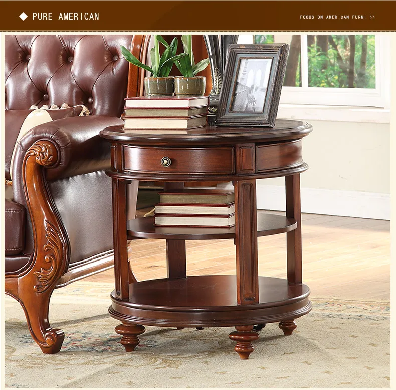 Mesa De Esquina De Madera Tallada Antigua De Lujo De Estilo Americano