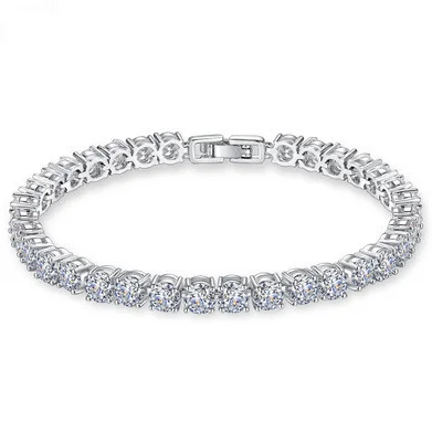 

jialin jewelry Women Luxury Jewelry Classic Design AAA+ Round 0.5 Carat Cubic Zircon Diamond Tennis Bracelet