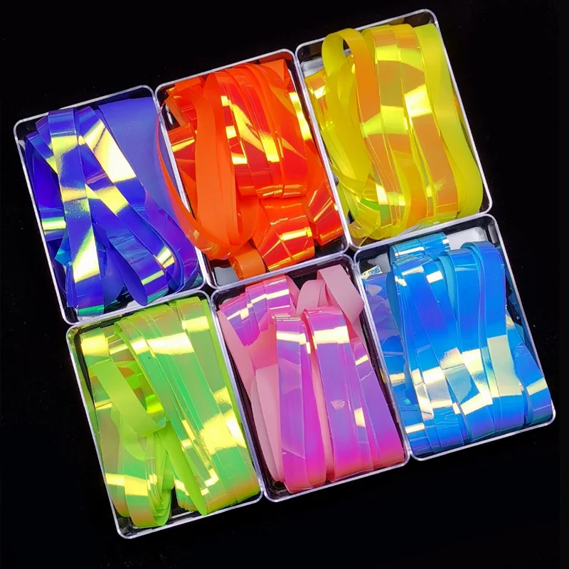 

TSZS High Quality Gradient Aurora Glass Nail Paper Sticker Shinning Mirror Reflective Broken Stripe Line Nail Art Decoration