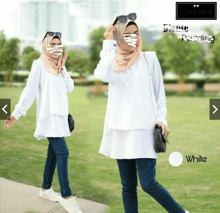 Middle East Woman Muslim Blouse Turkish Malaysia Islamic Shirts Casual Solid Layered Long Sleeve Ramadan Female Muslim Tops