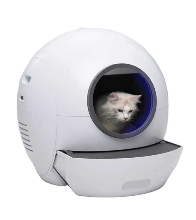 

Luxury Enclosed Self Cleaning Cat Litter Box Large Space Automatic Cat Toilet With Wifi Function Automatic Cat Litter Box, White