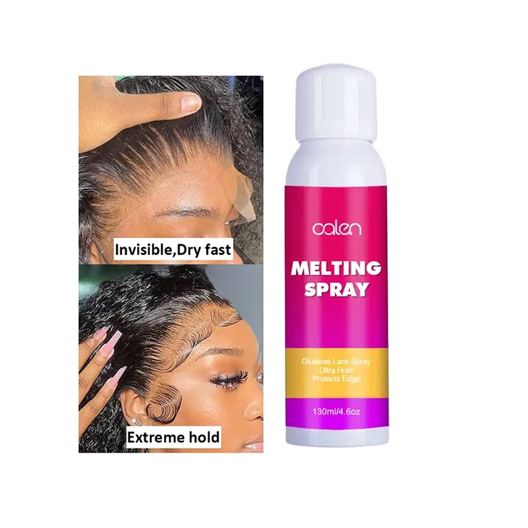 

ODM 130ml 4.6oz Bigger Wig Melting Spray Waterproof Glueless Hair Glue Spray Ultra Hold Lace Melting Spray