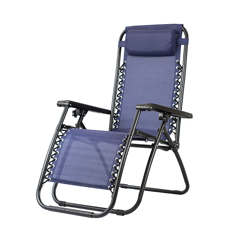 
High Quality Sun Lounge Foldable Beach Chair Zero Gravity Leisure Metal Folding Chairs With Cup Holder 