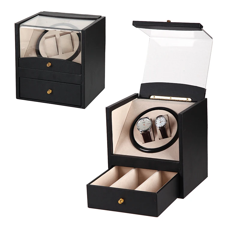 

Spot Wholesale Black Luxury Carbon Fiber Watch Wase Shaker Automatic Watch Winding Box