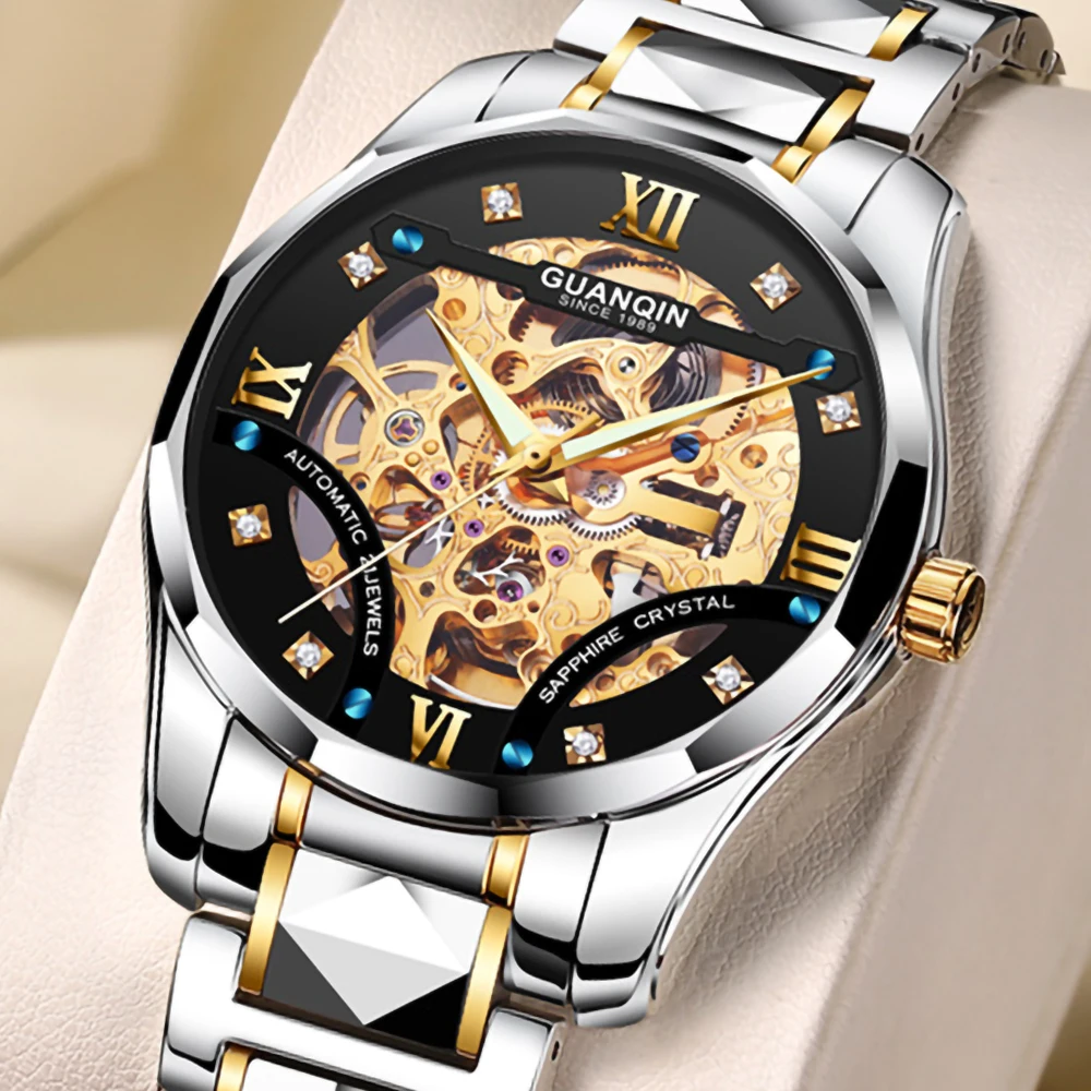 

low moq dropshipping luxury skeleton hollow out designer watches Men Automatic Mechanical wristwatches