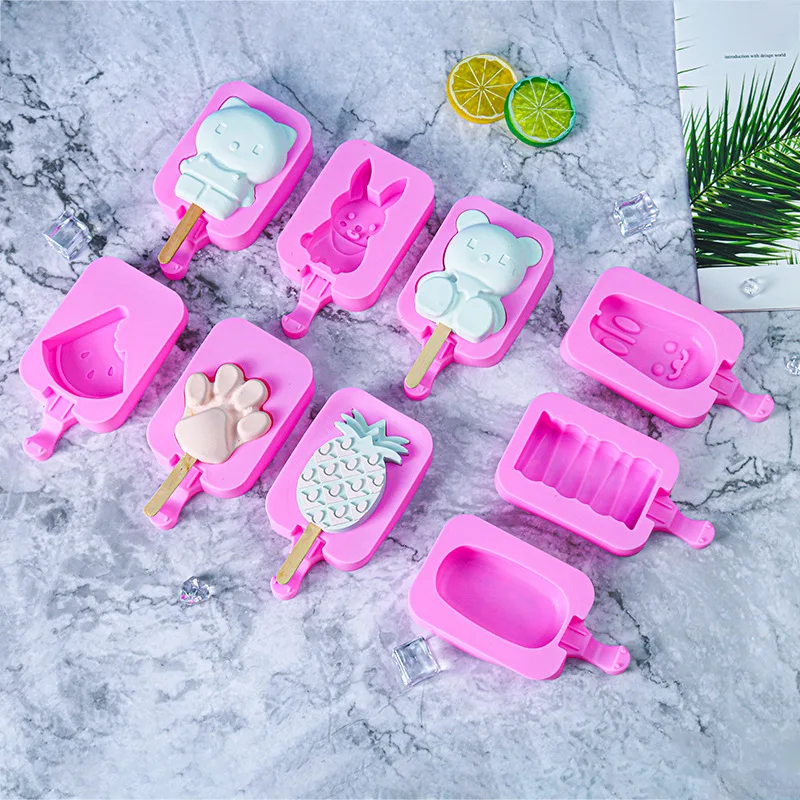 

15 Kinds of Ice Cream Silicone Mold Rabbit Beer Strawberry DIY Ice Cream Making Epoxy Resin Mold Home Kitchen, White