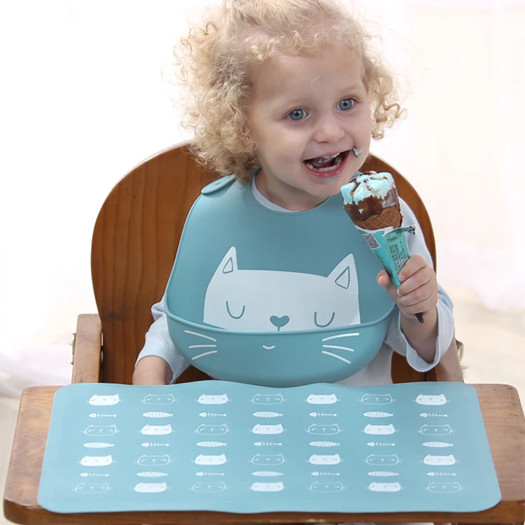 

New Products Custom Silicon silicone Waterproof Baby Drool Feeding Bib